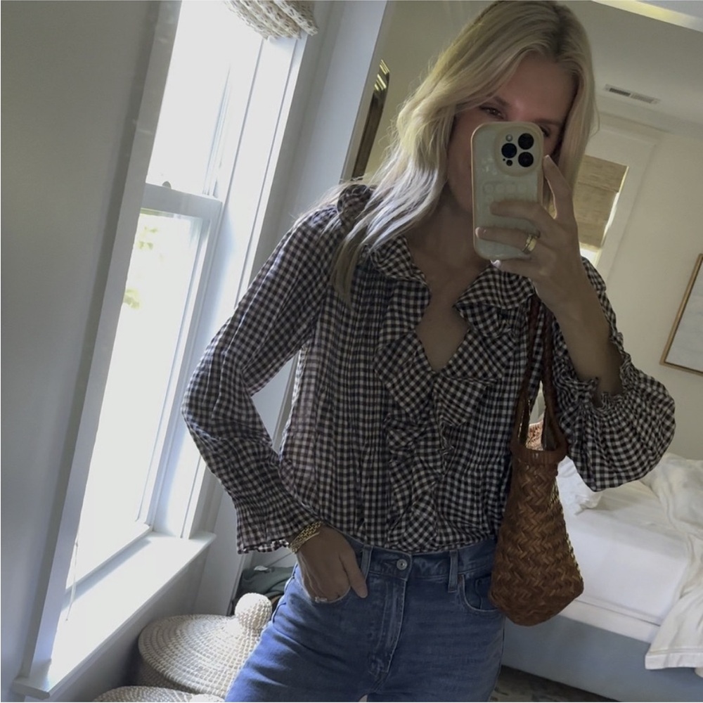🍂 Doen Hardy top in Delphine Plaid size Large. *see notes pls - Picture 6 of 16